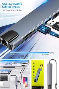 USB Çoklayıcı 8in1 Hub Type-C 4K Hdmı SD TF Kart Okuyucu Usb 3.0 Okuyucu Adaptör ürün fotoğrafı