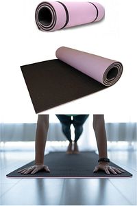 8,5 Mm Çift Taraflı Lila Siyah Pilates Matı Iz Yapmaz Kaymaz Egzersiz Minderi Kamp Matı ürün fotoğrafı