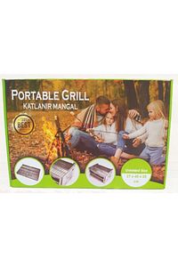 Galvaniz Katlanır Mangal (ÖZEL KUTUSU VARDIR) 1 Kg Meşe Odun Mangal Kömürlü ürün fotoğrafı