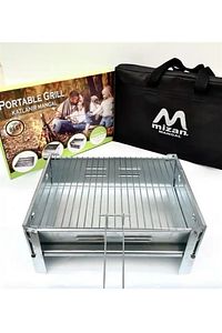 Galvaniz Katlanır Mangal (ÖZEL KUTUSU VARDIR) 1 Kg Meşe Odun Mangal Kömürlü ürün fotoğrafı