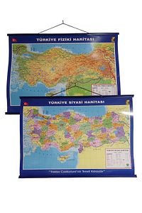 Türkiye Siyasi Ve Fiziki Haritası 50x70 Cm Çift Taraflı ürün fotoğrafı