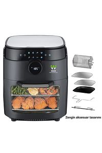 Air Fryer 12 Litre Siyah Oven Akıllı Fritöz 699HSERI ürün fotoğrafı
