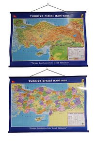 Türkiye Siyasi Ve Fiziki Haritası 50x70 Cm Çift Taraflı ürün fotoğrafı