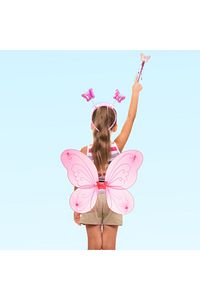 Kelebek Kanat, Asa Ve Taç 3'lü Set - Pembe ürün fotoğrafı