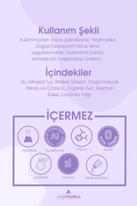 Doğal Roll-on Lavanta Deodorant Organik Ter Kokusu Önleyici 50 ml ürün fotoğrafı
