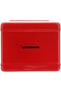 Büyük Boy Kilitli Kasa Kumbara Anahtarlı Mini Metal Para Kasası 18x12x10cm Dekoratif Kırmızı ürün fotoğrafı