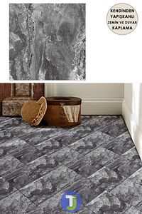 1Adet Kendinden Yapışkanlı Modern Tasarımlı Mutfak Banyo Zemin Duvar Kaplama PVC 30cm×30cm ürün fotoğrafı