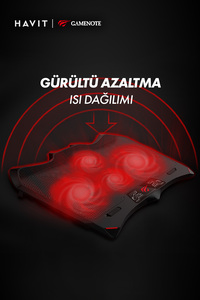 Gamenote F2081 Cooling Pad Rgb Gaming Laptop Soğutucu - 2 Büyük Fan 2200rpm ürün fotoğrafı