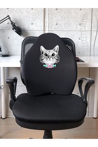 Officekup X-Large Visco Bel Destek Gamer Oyuncu Koltuk Yastığı Siyah Kedi ürün fotoğrafı