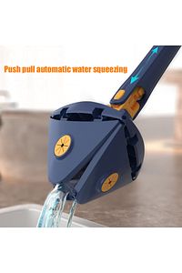 Kendinden Sıkmalı Üçgen Mop 2 Mikrofiber Bezli Cam Duvar Yer Parke Silebilen Mop ürün fotoğrafı
