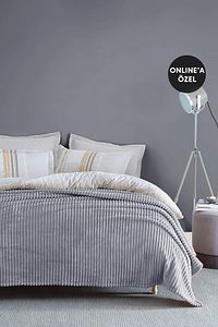 Holly Wellsoft Tek Kişilik Battaniye - Gri ürün fotoğrafı
