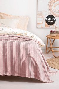 Holly Wellsoft Çift Kişilik Battaniye Pudra ürün fotoğrafı