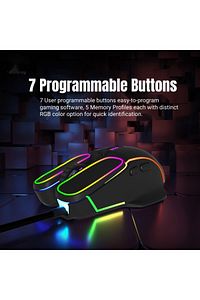Gaming Oyuncu Mouse Makro Tuşlu Rgb Ledli Ayarlanabilir Dpı ürün fotoğrafı