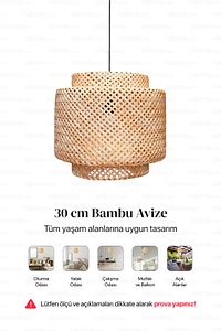 Sinnerlig Bambu Avize 30cm - Iskandinav, Modern, Bohem, Rattan Avize, Aydınlatma ürün fotoğrafı