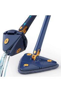 Kendinden Sıkmalı Üçgen Mop 2 Mikrofiber Bezli Cam Duvar Yer Parke Silebilen Mop ürün fotoğrafı