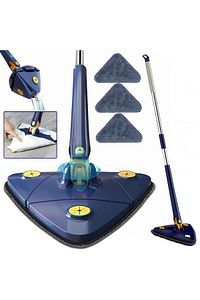 Kendinden Sıkmalı Üçgen Mop 2 Mikrofiber Bezli Cam Duvar Yer Parke Silebilen Mop ürün fotoğrafı