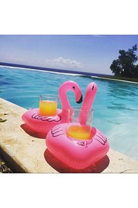 Flamingo Bardak Tutucu Şişme Flamingo Bardak Simidi Havuz Deniz Bardaklık ürün fotoğrafı