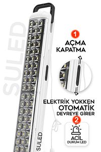 Sl-1024 69 Power Li Işıldak Çekmeli Ipli Fener Şarjlı Işıldak 2 Kademeli Aydınlatma Kamp El Feneri ürün fotoğrafı