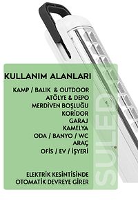 Sl-1024 69 Power Li Işıldak Çekmeli Ipli Fener Şarjlı Işıldak 2 Kademeli Aydınlatma Kamp El Feneri ürün fotoğrafı