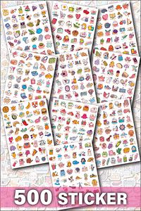 500 Adet Sticker - Planner, Ajanda Ve Günlükler Için Eğlenceli Etiket Kitabı - Sticker Book ürün fotoğrafı