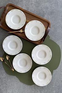 Lily 6 Kişilik 6 Parça Soft Çiçek Desenli Günlük Çay Tabağı Takımı ürün fotoğrafı