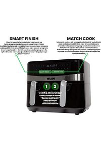 Wiami Air Fryer 9 Litre Siyah Çift Sepetli Akıllı Fritöz ürün fotoğrafı