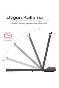 Kolçaklı Katlanabilir 7 Katmanlı Koşu Bandı 110 Kg Taşıma Kapasiteli Sessiz Portatif Yürüyüş Bandı C ürün fotoğrafı