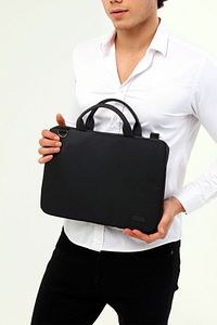Siyah Su Geçirmez Fermuar Detaylı 15,6 inch Darbeye Karşı Korumalı Kılıf Notebook Laptop Çantası ürün fotoğrafı