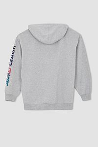 Fit Oversize Fit Kapüşonlu Içi Yumuşak Tüylü Sweatshirt ürün fotoğrafı