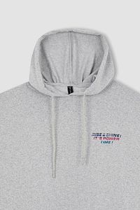 Fit Oversize Fit Kapüşonlu Içi Yumuşak Tüylü Sweatshirt ürün fotoğrafı