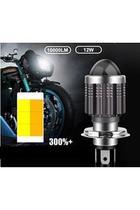 Far Ampulü Led Otomobil H4 Mercek Led Sarı-Beyaz (1 ADET) ürün fotoğrafı