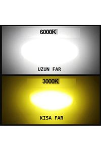 Far Ampulü Led Otomobil H4 Mercek Led Sarı-Beyaz (1 ADET) ürün fotoğrafı