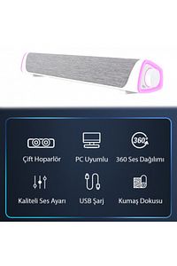 RGB Bas Soundbar Tv Ses Sistemi ve Bilgisayar Masaüstü Bluetooth Hoparlör Subwoofer ürün fotoğrafı