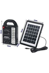 At-999 Güneş Enerjili Solar Panel Aydınlatma Sistemi Powerbank+usb Çıkış+ 3 Ampül Lamba Kamp Piknik ürün fotoğrafı