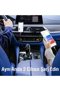 60w 2 Type-c Çıkışlı Araç Içi Çakmaklık Hızlı Şarj Başlığı uyumlu ürün fotoğrafı