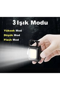Mini Led Lamba Şarj Edilebilir Aydınlatma Kamp Avcılık Cep Boy El Feneri ürün fotoğrafı
