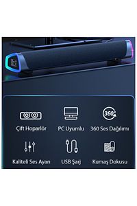 RGB Bas Soundbar Tv Ses Sistemi ve Bilgisayar Masaüstü Bluetooth Hoparlör Subwoofer ürün fotoğrafı