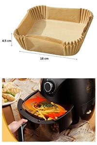 Airfryer Pişirme Kağıdı 100 Adet Hava Fritözü Kare Model Pişirme Kağıdı Airfryer Yağsız Firitöz ürün fotoğrafı