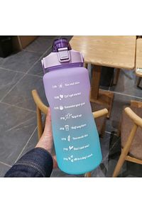 The Bottle Motivasyonel 2li Su Matarası Su Şişesi Suluk 2lt 750ml Yavrulu Tritan Su Şişesi Suluk ürün fotoğrafı