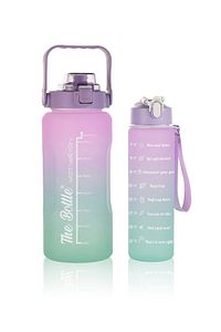 The Bottle Motivasyonel 2li Su Matarası Su Şişesi Suluk 2lt 750ml Yavrulu Tritan Su Şişesi Suluk ürün fotoğrafı