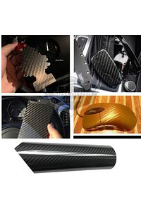 5D Ultra Parlak Karbon Fiber Folyo Film 30x100 cm Hava Kanallı Yapışkanlı Araç Kaplama Folyosu Siyah ürün fotoğrafı