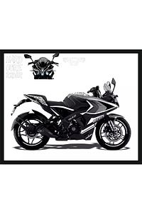 Rs200 Sticker Seti full Set Sticker Reflektörlü REFLEKTİF BEYAZ ürün fotoğrafı