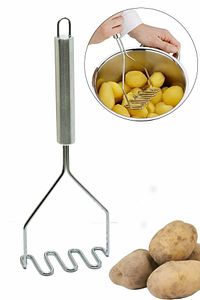 Pratik 24 Cm Lüks Paslanmaz Metal Patates Ezici | Patates Ezici Püre Yapıcı ZikZak ürün fotoğrafı