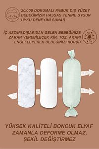 Bebek Yuvarlanma Önleyici Yastık, Yenidoğan Yan Yatış Yastığı, Puffs Serisi ürün fotoğrafı