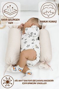 Bebek Yuvarlanma Önleyici Yastık, Yenidoğan Yan Yatış Yastığı, Puffs Serisi ürün fotoğrafı