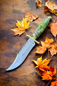 Outdoor Bıçak El Yapımı Dövme Çelik Bıçak Komando Rambo Kamp Av Bıçak Çakı Kılıflı (28 Cm) ürün fotoğrafı