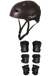 Unisex Çocuk Siyah Paten Dizlik Dirseklik Kask Full Koruyucu Set ürün fotoğrafı