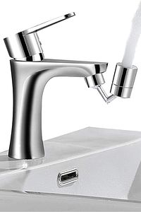 Mutfak Lavabo Başlığı Universal 720 Derece Oynar Tasarruflu Musluk Ucu 4 Filtreli Batarya Ucu ürün fotoğrafı