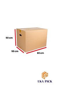 Gramajlı El Tutamaklı Karton Taşıma-taşınma Koli Kutu 80x50x50 - 5 Adet ürün fotoğrafı