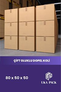 Gramajlı El Tutamaklı Karton Taşıma-taşınma Koli Kutu 80x50x50 - 5 Adet ürün fotoğrafı